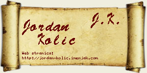 Jordan Kolić vizit kartica